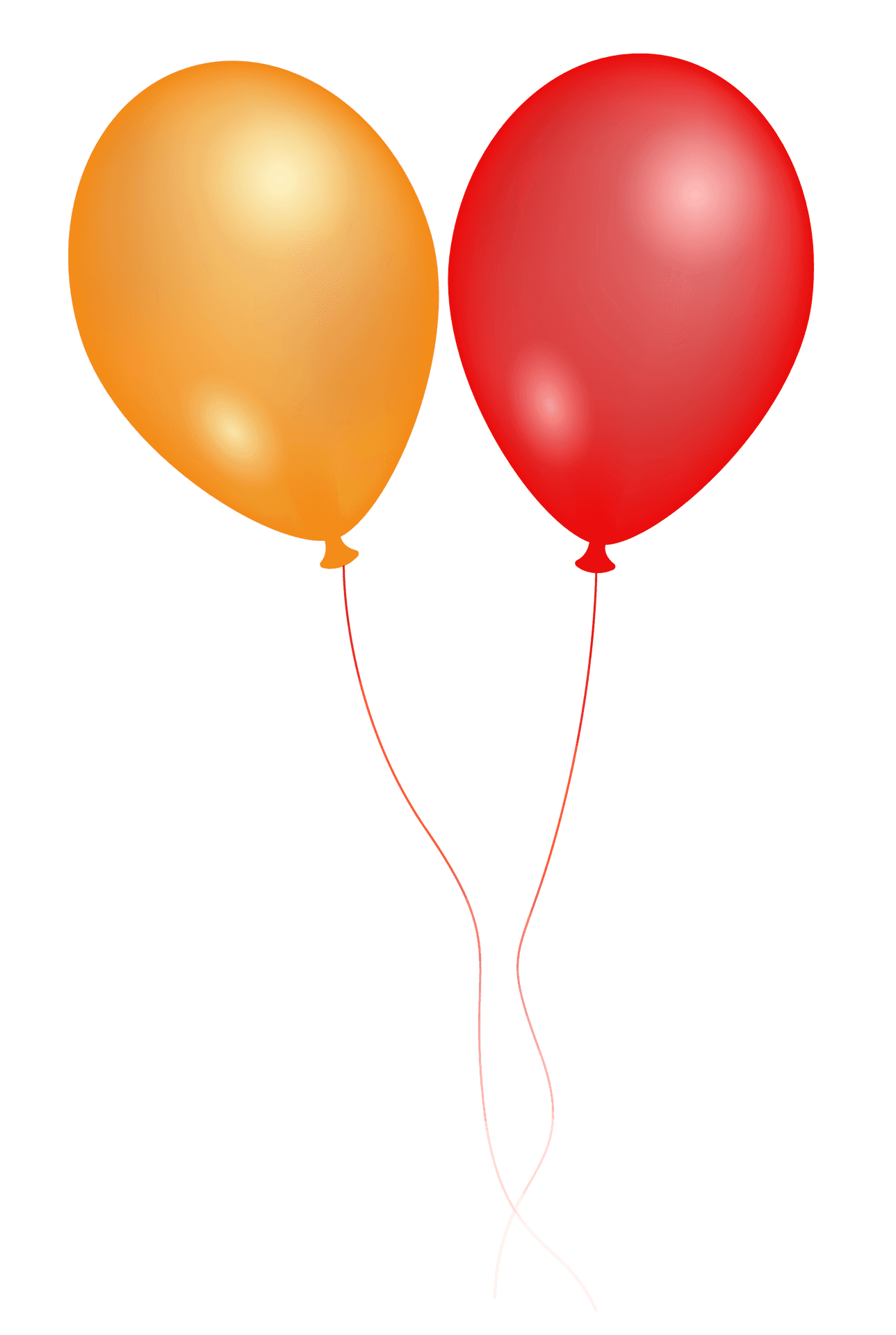 Orangeand Red Balloons PNG