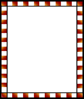 Orangeand White Striped Frame PNG