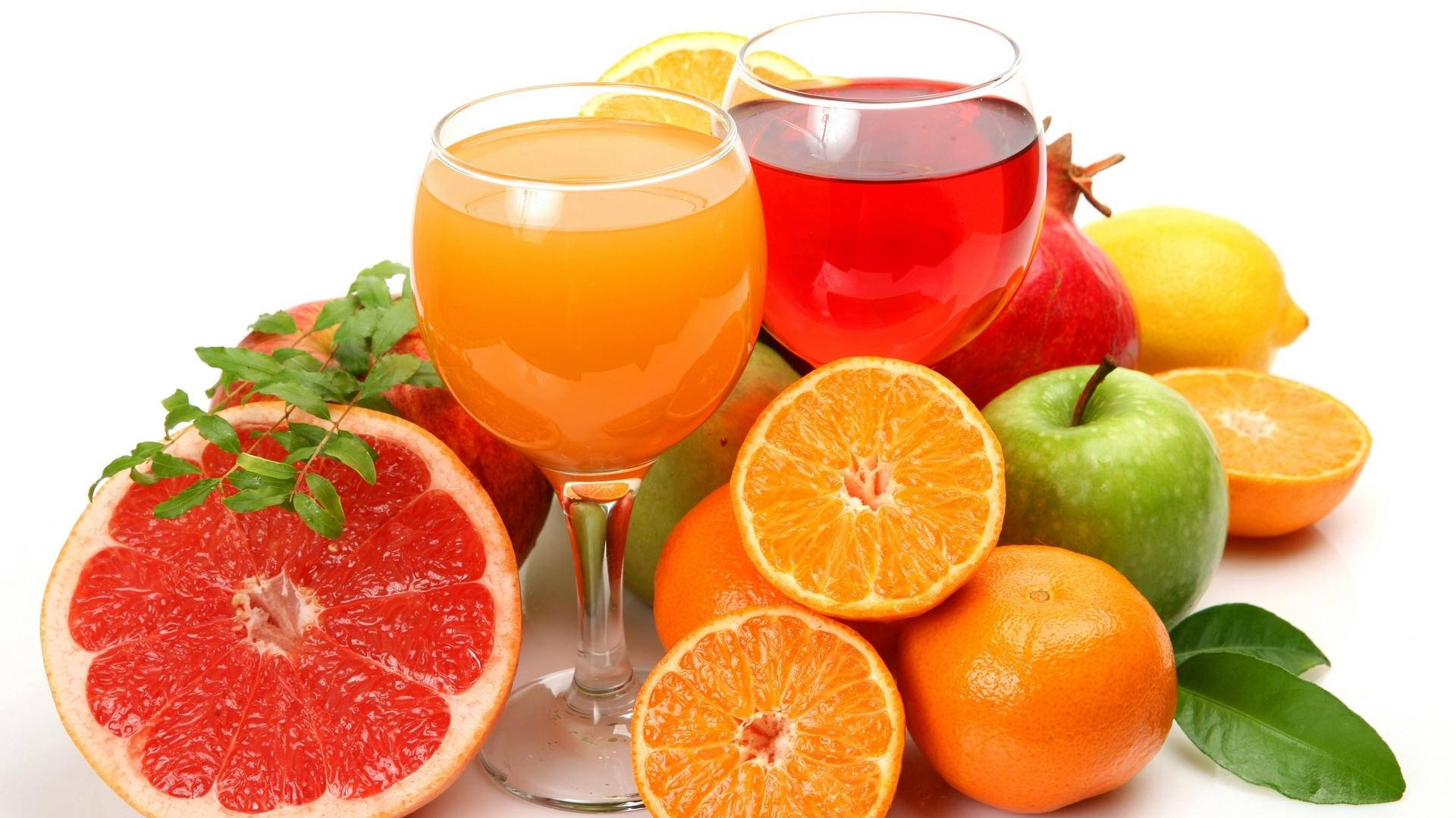 Orangen,grapefruits Und Apfelgetränke Wallpaper