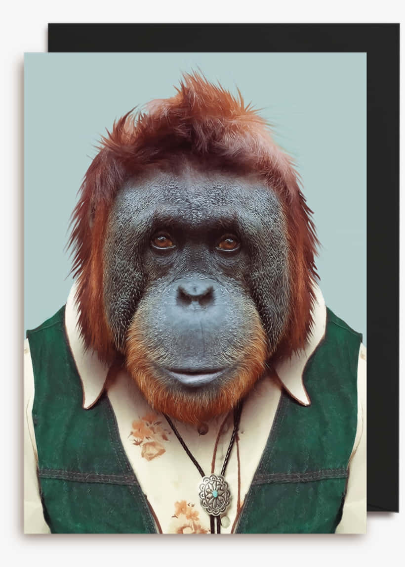 Orangutang Mode Stor Aber Emoji Veganer Tapet. Wallpaper