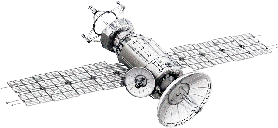 Orbital Spacecraft Illustration PNG