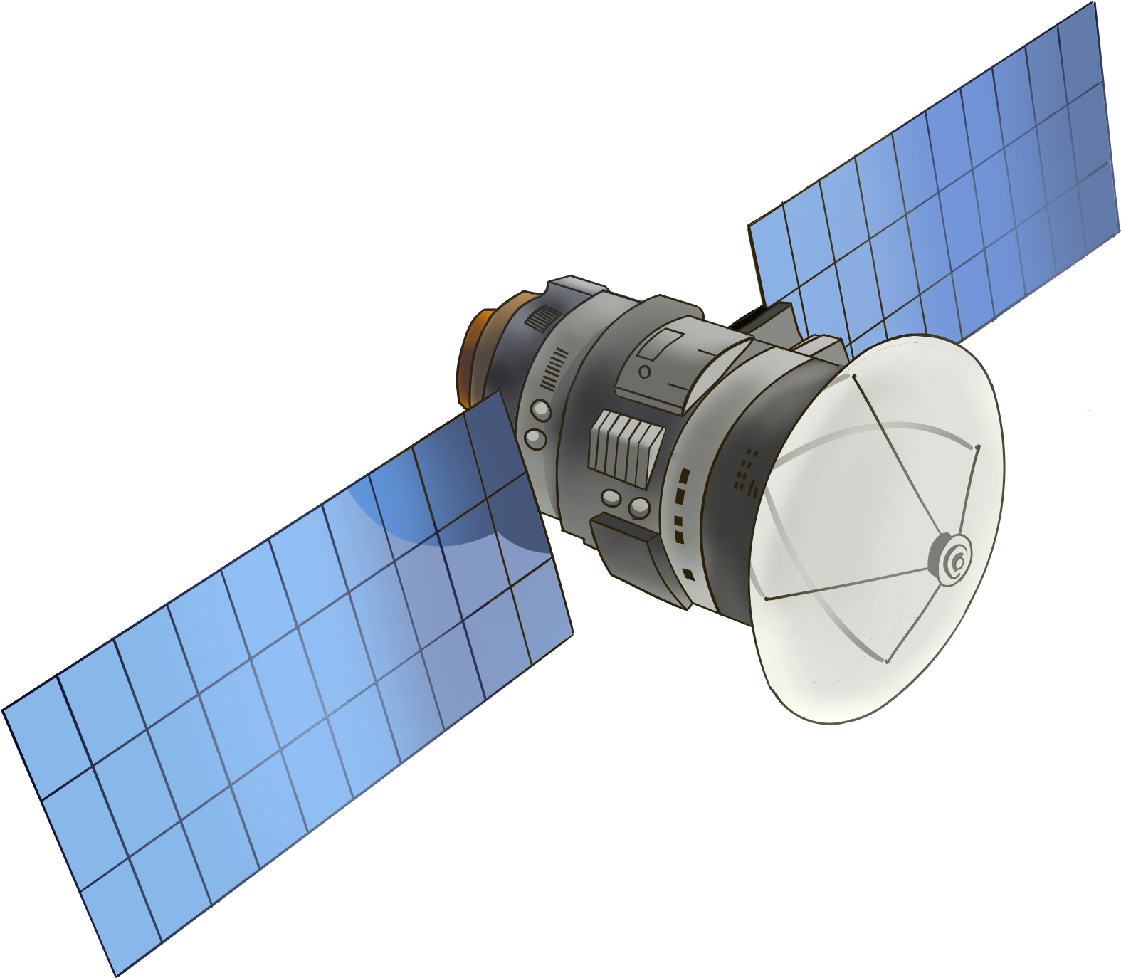 Orbiting Satellite Illustration PNG