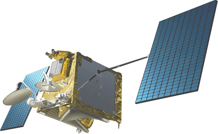 Orbiting Space Satellite Rendering PNG