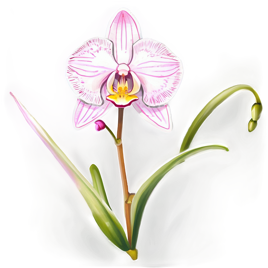 Orchid Sketch Png Rbm43 PNG