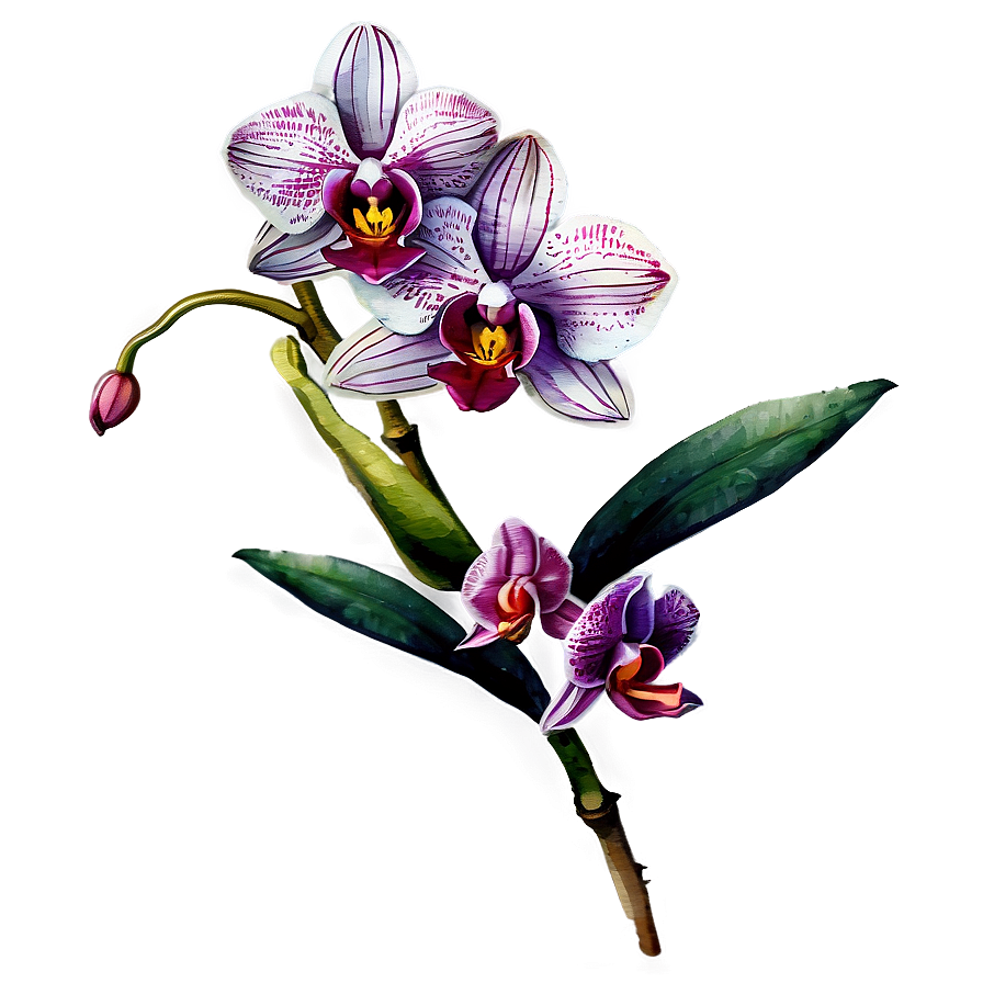 Orchid Watercolor Png Iwp85 PNG