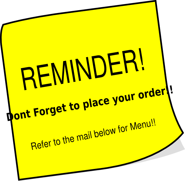 Order Reminder Note Image PNG