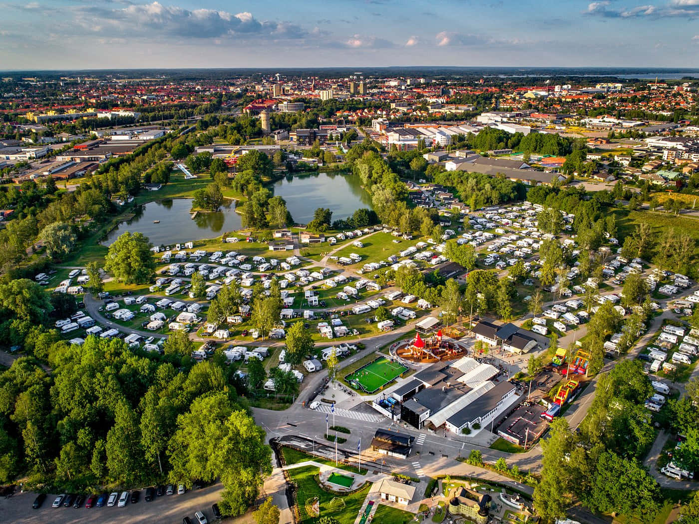 Orebro Aerial View Camping Site Sweden Wallpaper