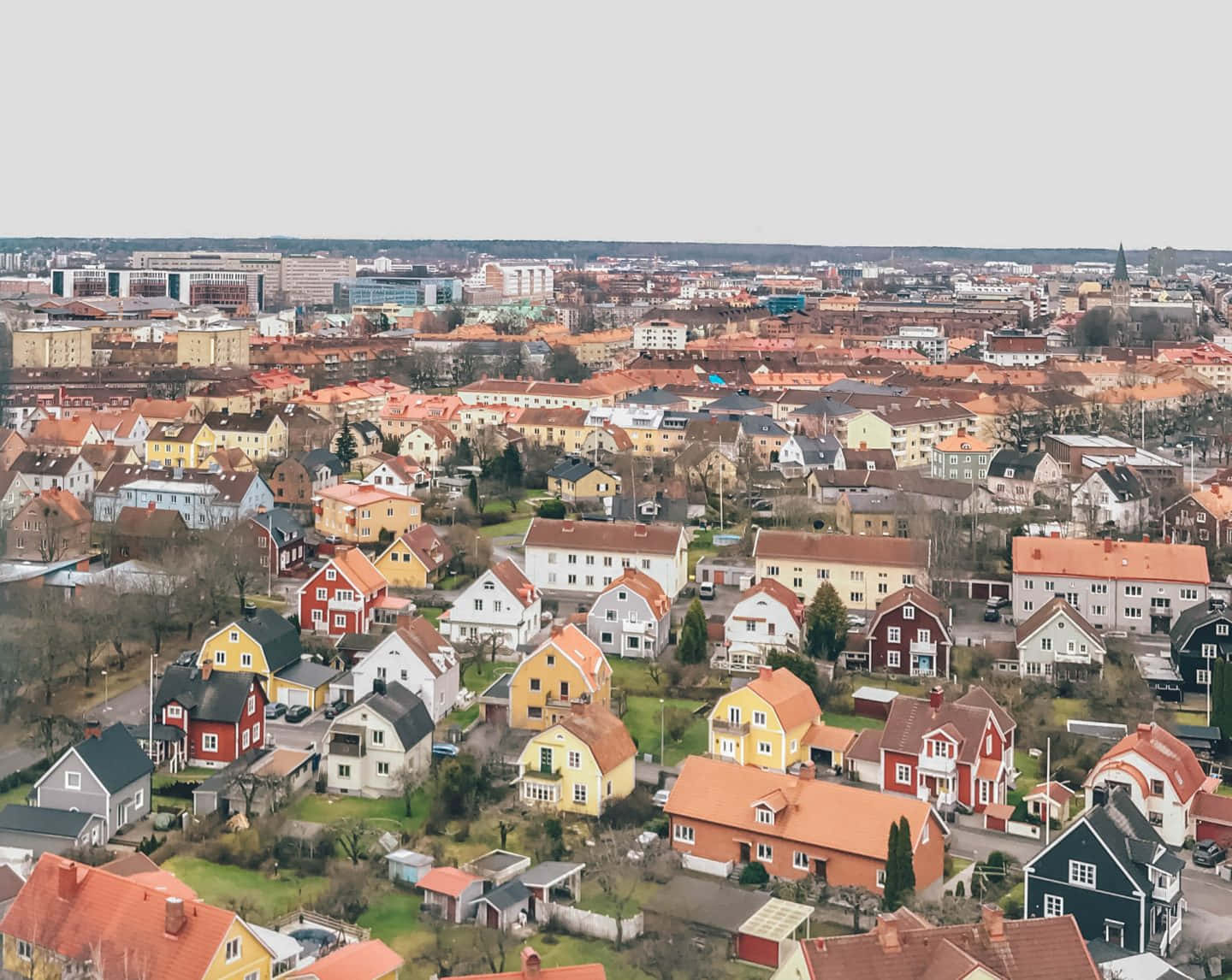 Orebro Sweden Aerial View Wallpaper