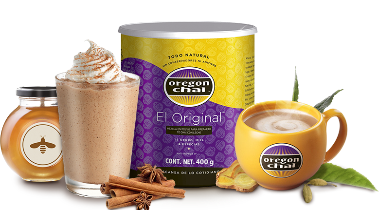 Oregon Chai Products Display PNG