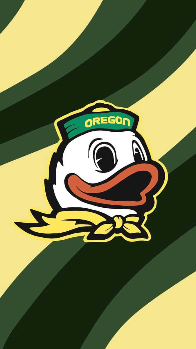 Oregon Ducks Logo on Green Field Wallpaper