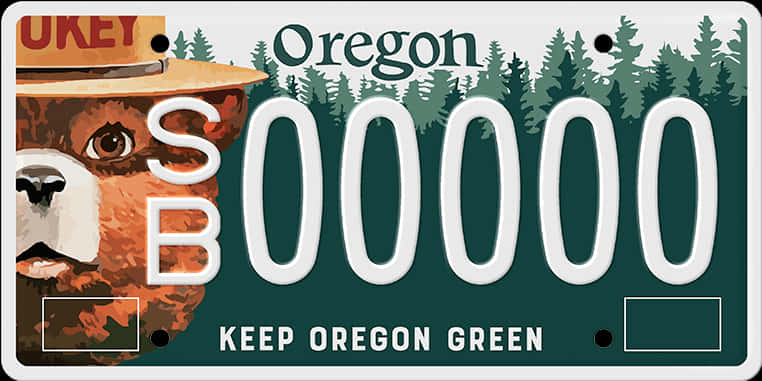 Oregon Keep Green License Plate PNG