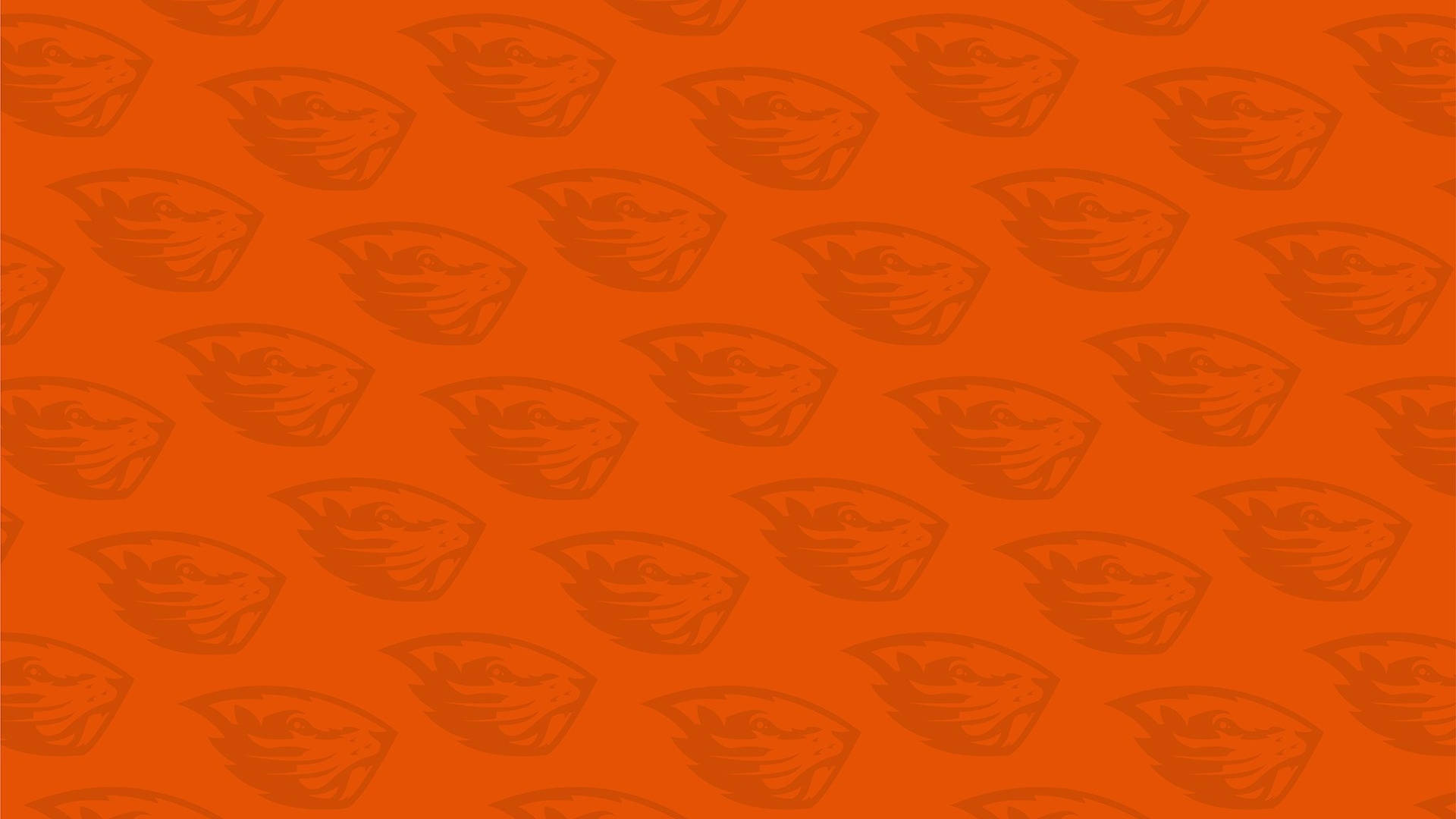 Oregon State University Orange Beaver Pattern Wallpaper