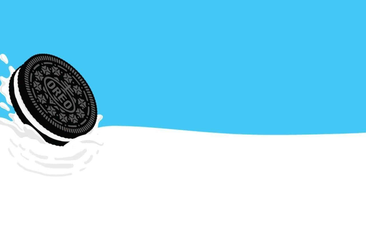 Oreo Cookie Falling Into The Water Wallpaper