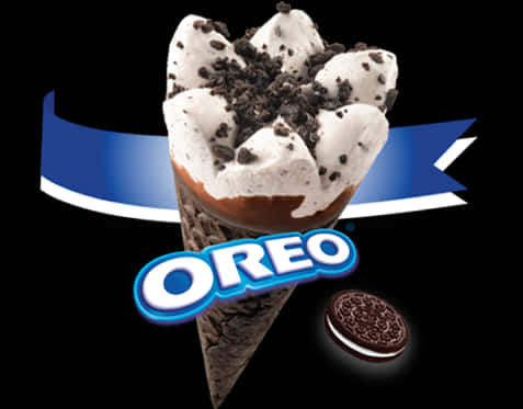 Oreo Ice Cream Cone Advertisement PNG
