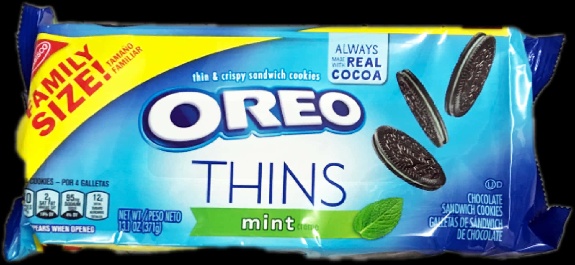 Oreo_ Thins_ Mint_ Family_ Size_ Package PNG