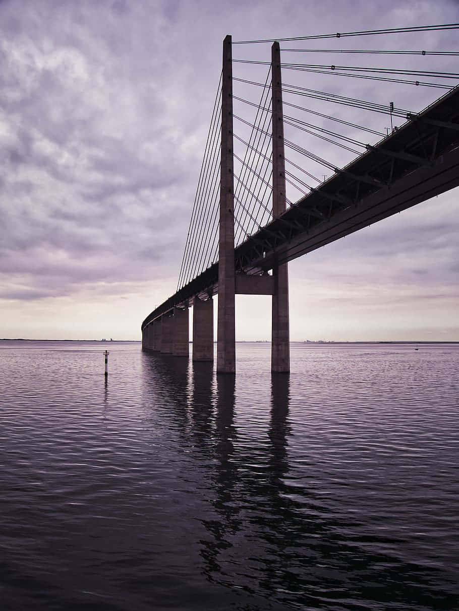 Öresundsbrondubbelspår Järnväg Baltiska Havet Wallpaper