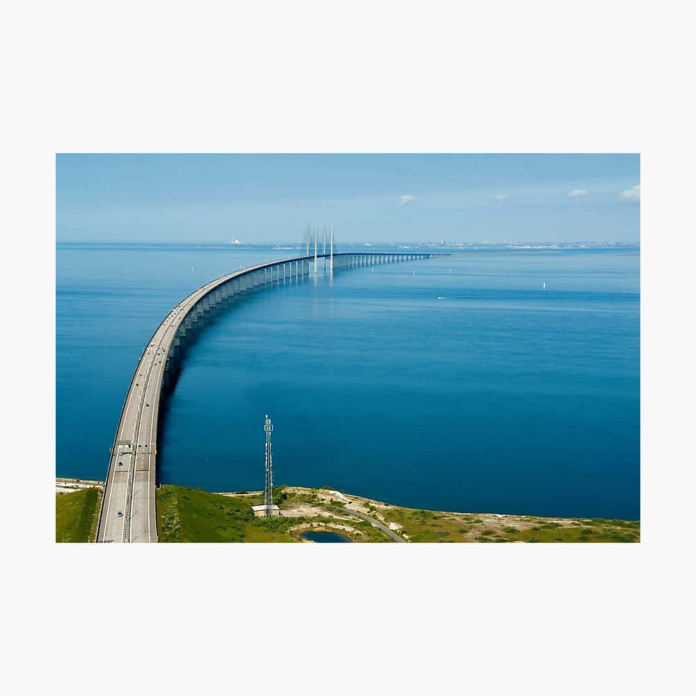 Puentede Øresund, Paisaje De La Naturaleza, Toma Aérea Con Dron. Fondo de pantalla