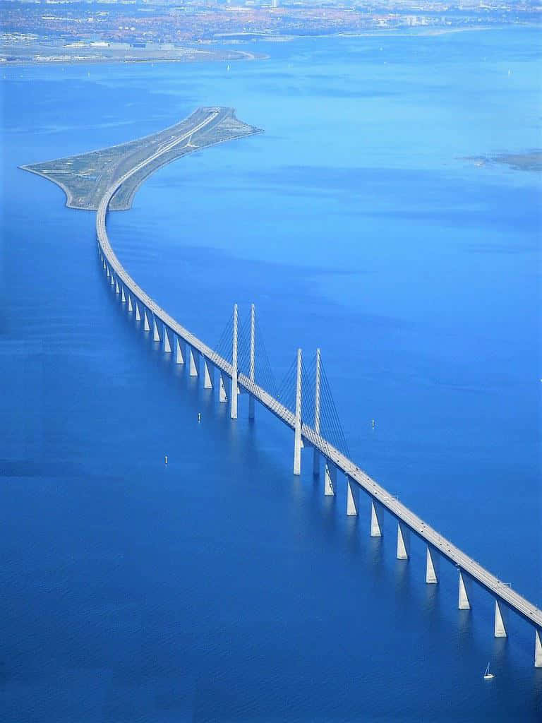 Oresund Bridge Peberholm Denmark Sweden Wallpaper