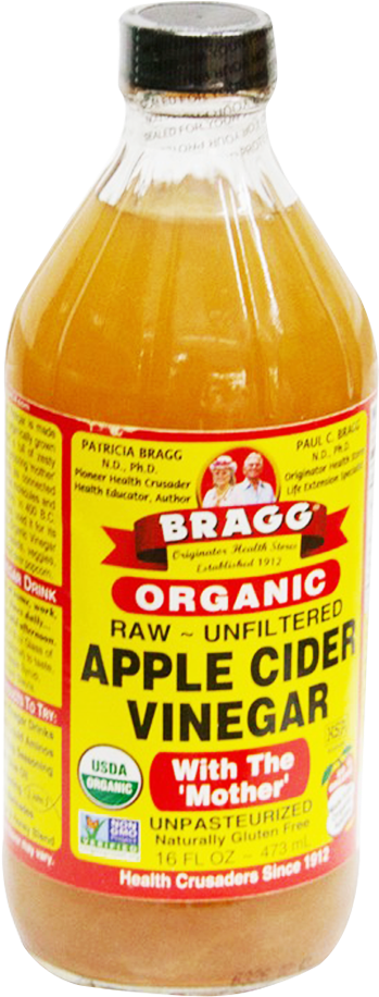 Organic Apple Cider Vinegar Bottle PNG