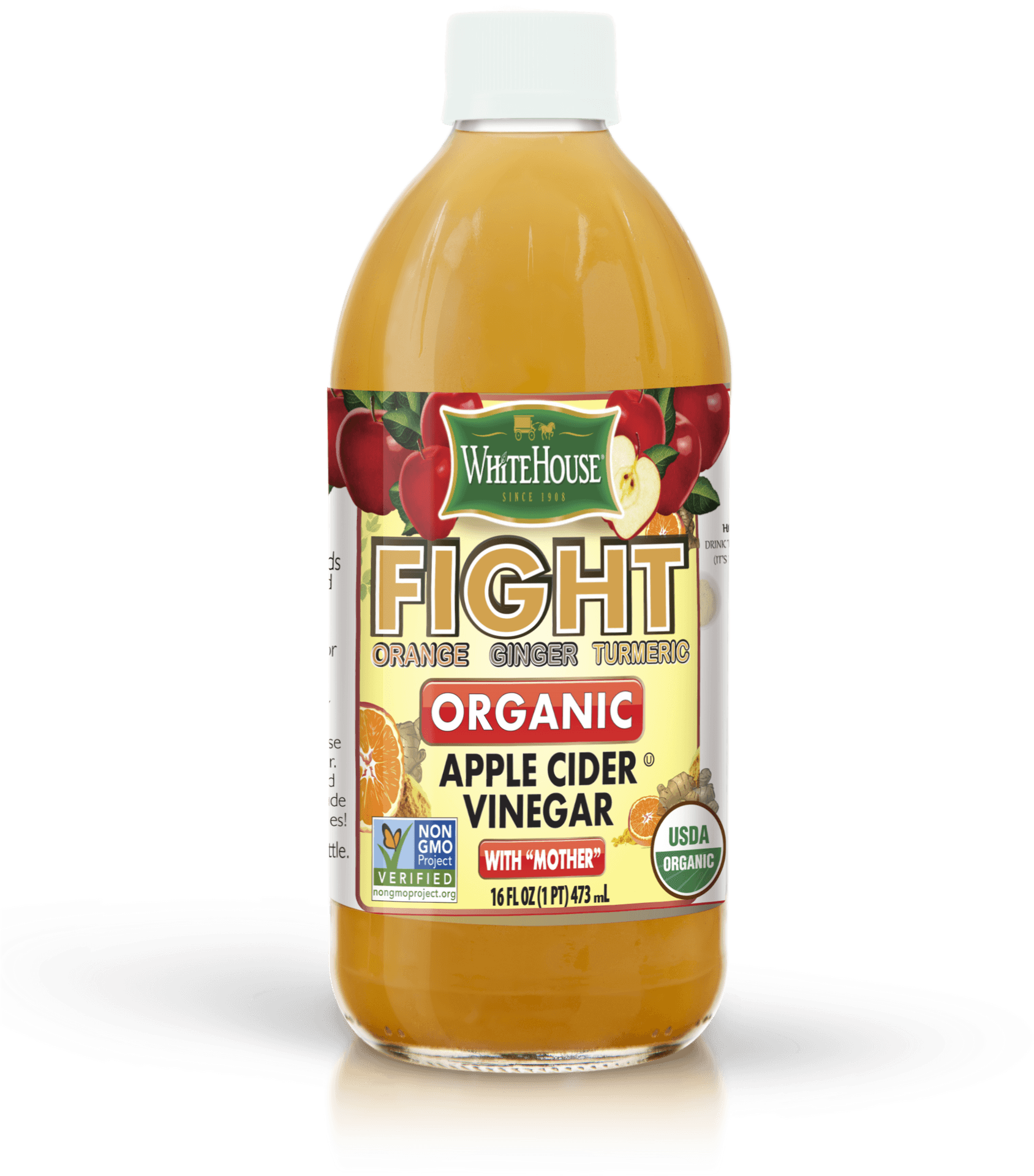 Organic Apple Cider Vinegar Bottle PNG