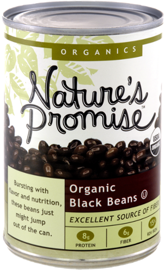 Organic Black Beans Can PNG