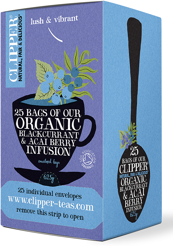 Organic Blackcurrant Acai Berry Tea Box PNG