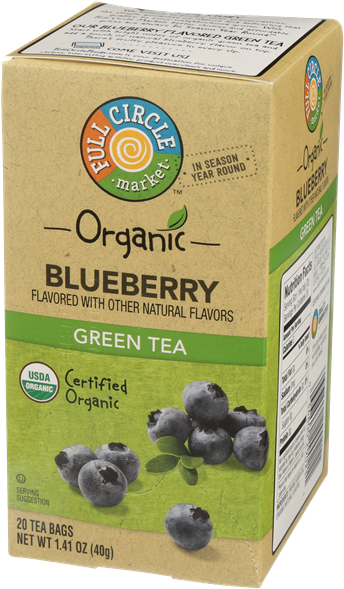Organic Blueberry Flavored Green Tea Box PNG