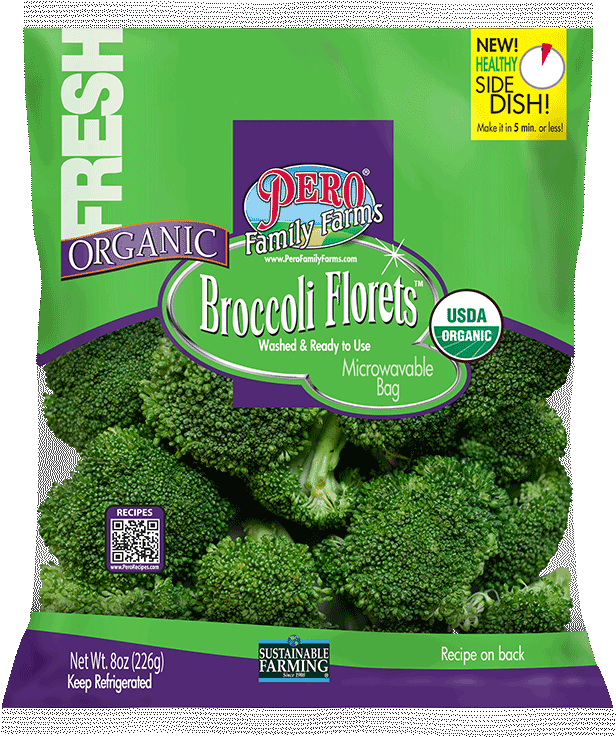 Organic Broccoli Florets Packaging PNG