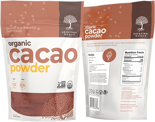 Organic Cacao Powder Packaging PNG