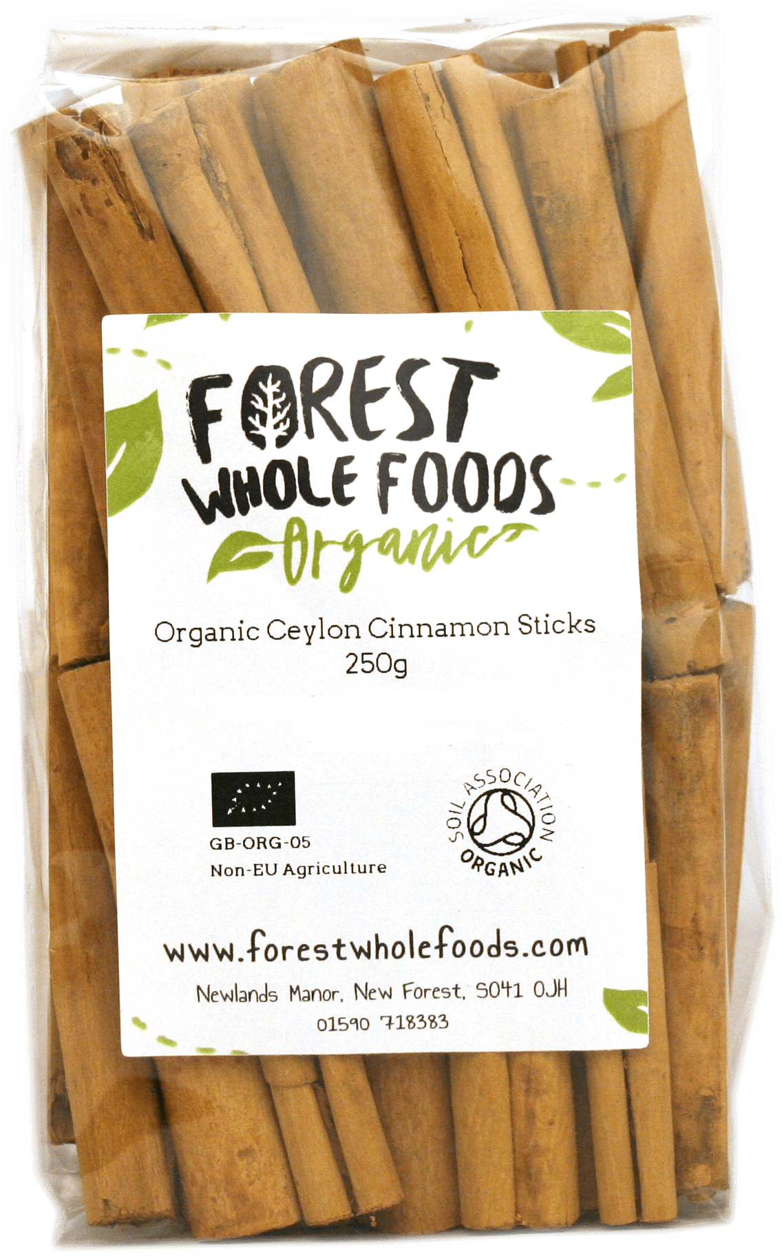 Organic Ceylon Cinnamon Sticks250g Packaging PNG