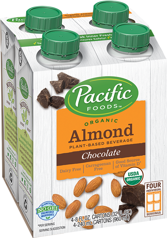 Organic Chocolate Almond Milk Pack PNG