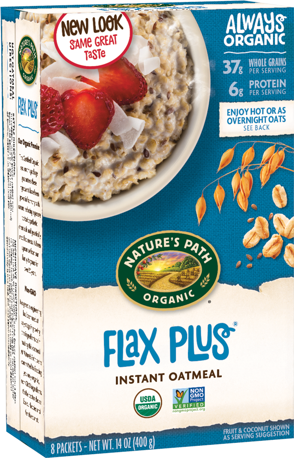 Organic Flax Plus Instant Oatmeal Package PNG