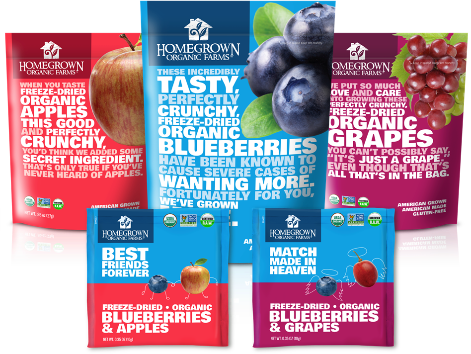 Organic Freeze Dried Fruit Packages PNG