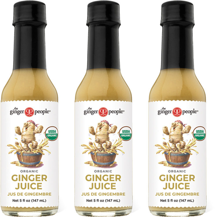 Organic Ginger Juice Bottles PNG