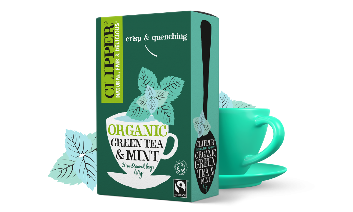 Organic Green Tea Mint Packaging PNG