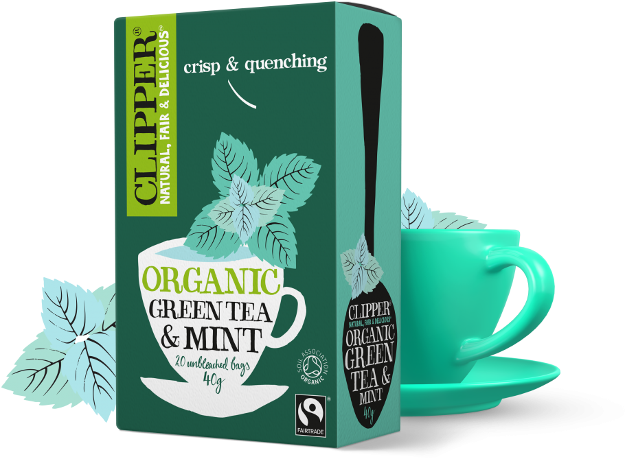 Organic Green Teaand Mint Packaging PNG