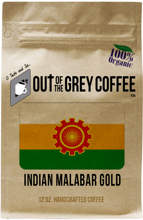 Organic Indian Malabar Gold Coffee Packaging PNG