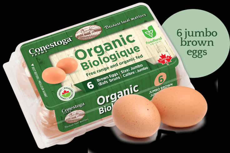 Organic Jumbo Brown Eggs Packaging PNG