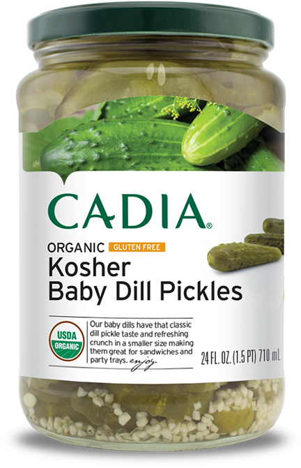 Organic Kosher Baby Dill Pickles Jar PNG