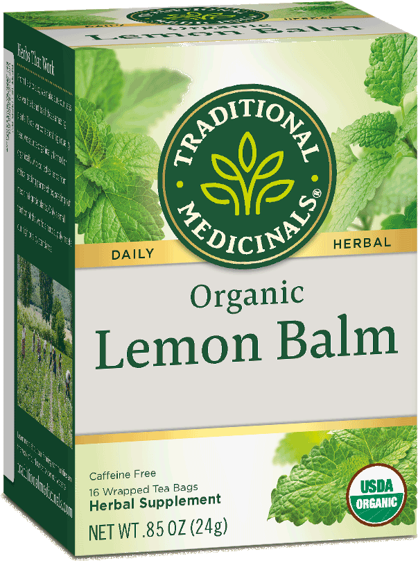 Organic Lemon Balm Tea Box PNG