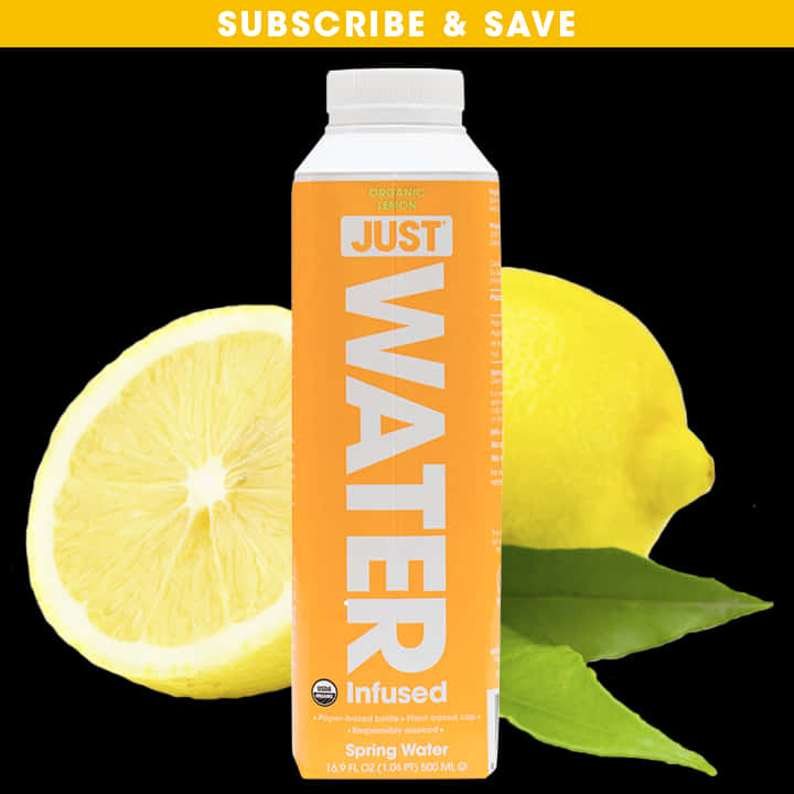 Organic Lemon Infused Spring Water Advertisement PNG