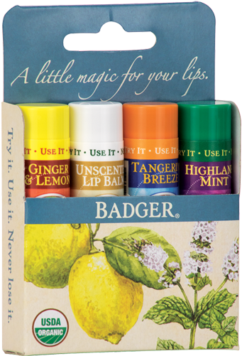 Organic Lip Balm Variety Pack Badger PNG