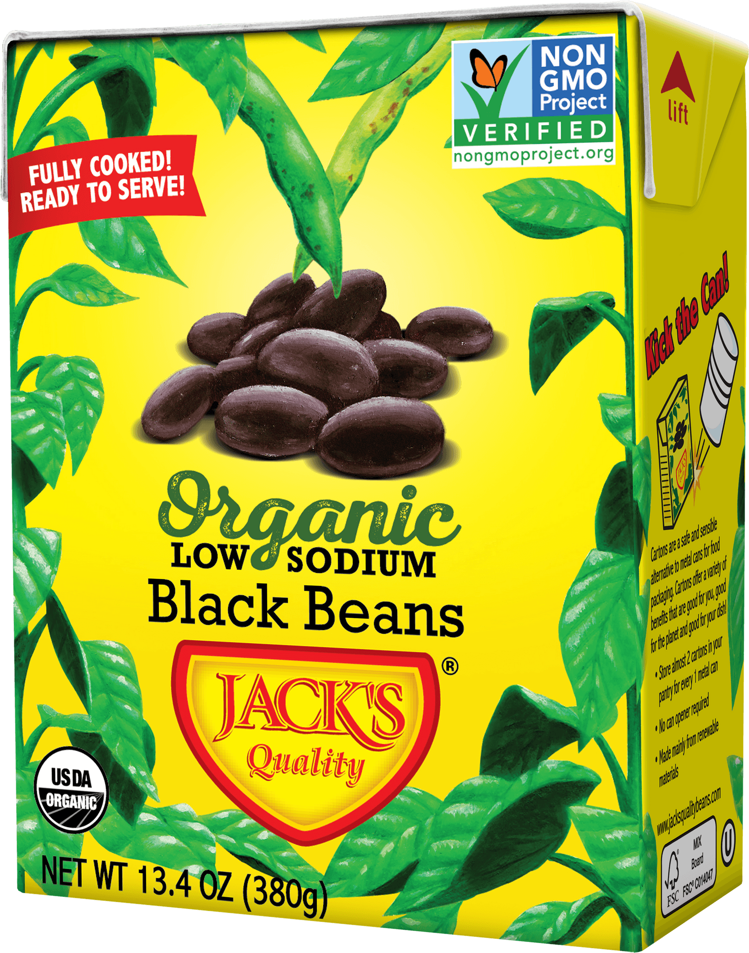 Organic Low Sodium Black Beans Packaging Jacks Quality PNG