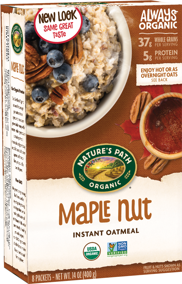 Organic Maple Nut Oatmeal Packet PNG