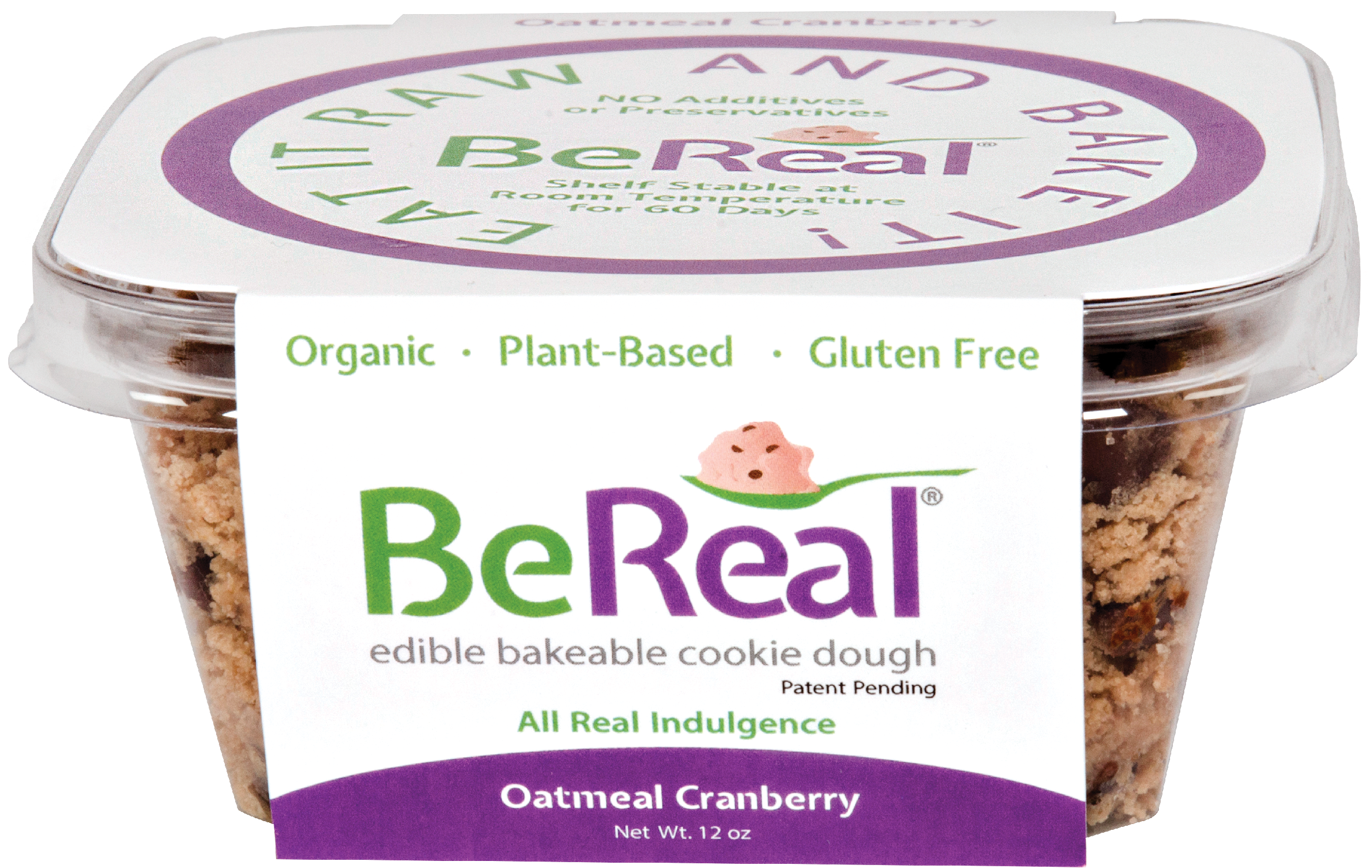 Organic Oatmeal Cranberry Cookie Dough Packaging PNG