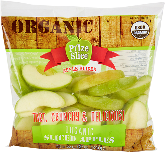 Organic Prize Slice Apple Slices Packaging PNG