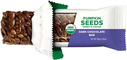 Organic Pumpkin Seeds Dark Chocolate Bar PNG