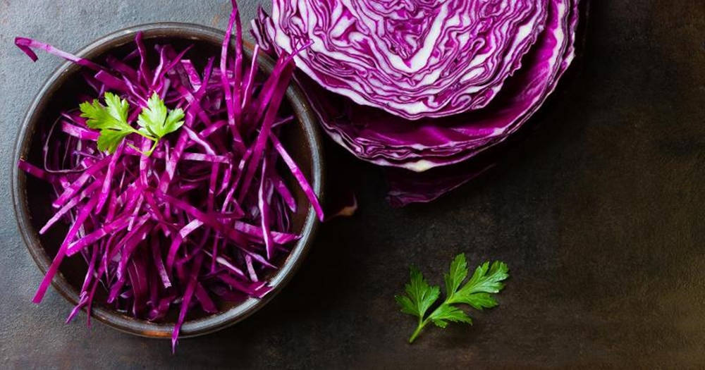 Organic Red Cabbage Vegetable Coleslaw Strips Wallpaper