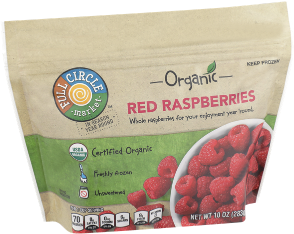 Organic Red Raspberries Frozen Food Package PNG