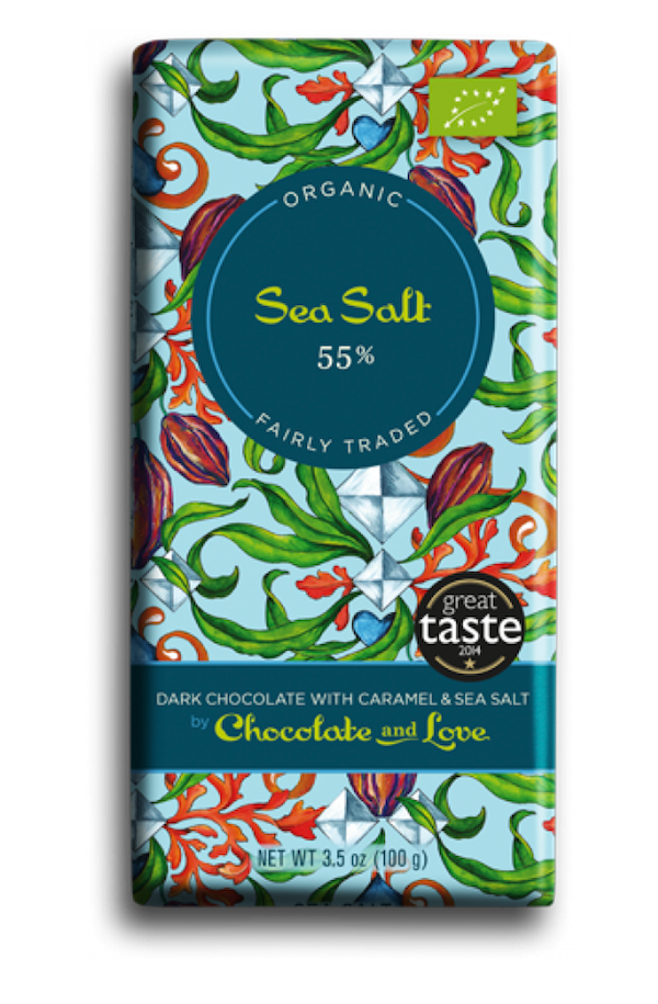 Organic Sea Salt Dark Chocolate Bar PNG